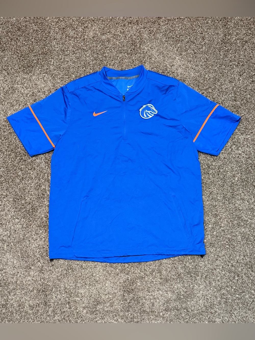 Nike Boise State Broncos Men's Blue  1/4 Zip Windbreaker Shirt Size XL
